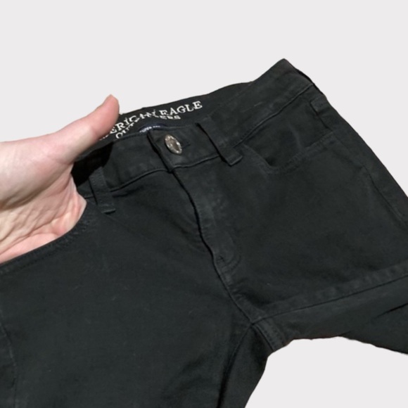 American Eagle Skinny Distressed Black Jeggings Size Zero 0 - Picture 5 of 16
